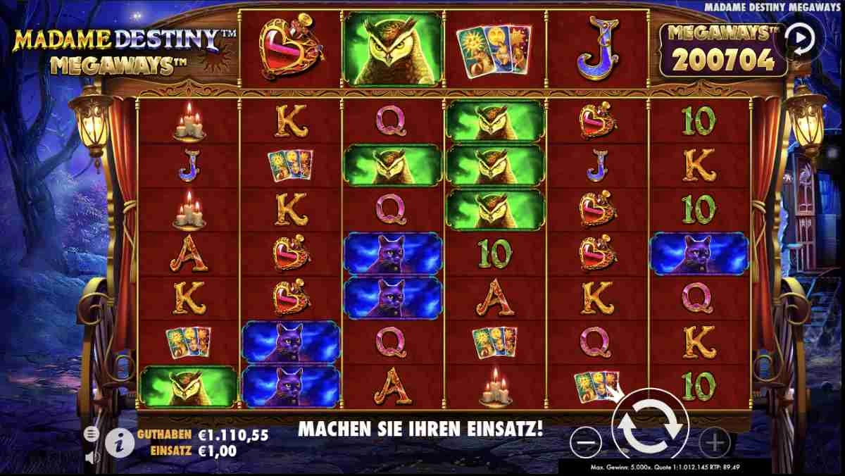 Madame Destiny Megaways gameplay screenshot